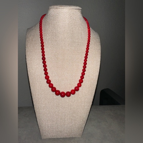 Red Sea Bamboo Coral Beaded Necklace by Jay King - Picture 2 of 11